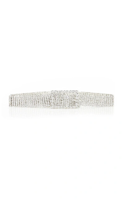 Shop Alessandra Rich Crystal-embellished Belt In Silver