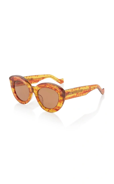 Shop Loewe Cat-eye Acetate Sunglasses In Brown