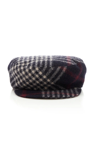 Shop Isabel Marant Naly Checked Wool Cap In Plaid