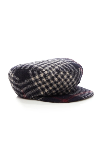 Shop Isabel Marant Naly Checked Wool Cap In Plaid