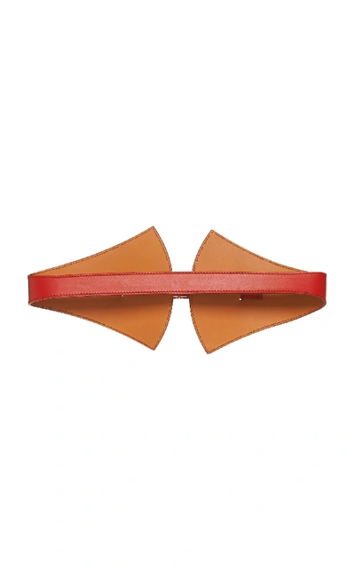 Shop Maison Vaincourt Leather Waist Belt In Red