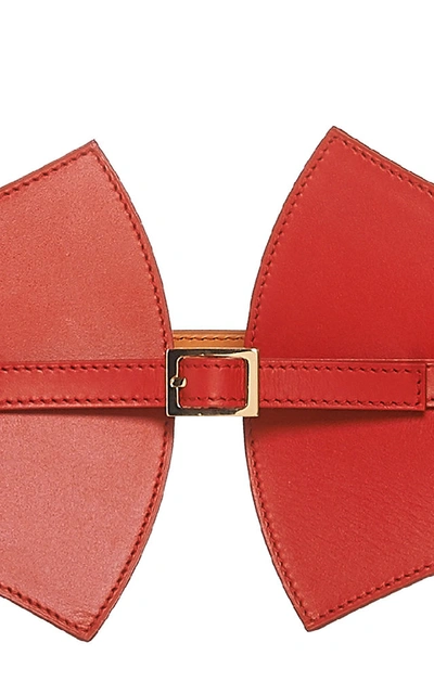 Shop Maison Vaincourt Leather Waist Belt In Red
