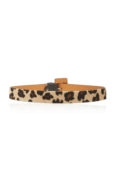 Shop Maison Vaincourt Leopard-print Calf-hair Belt In Animal