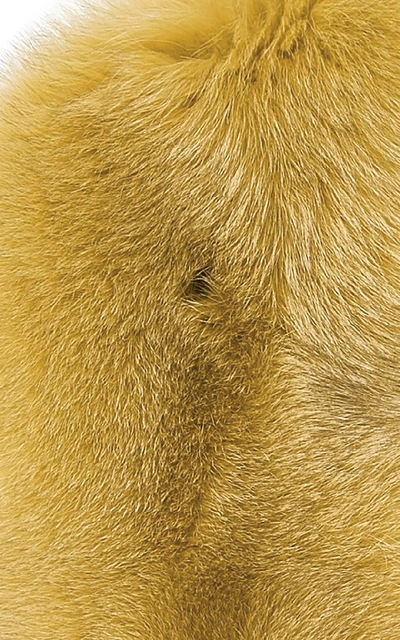 Shop Pologeorgis Fox Fur Scarf In Yellow