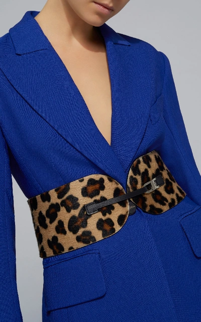 Shop Maison Vaincourt Exclusive Leopard Print Calf-hair Belt In Animal