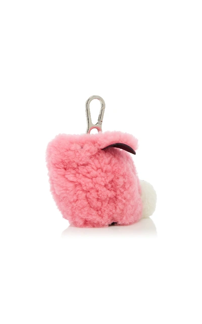 Shop Loewe Bunny Shearling Coin Purse In Pink