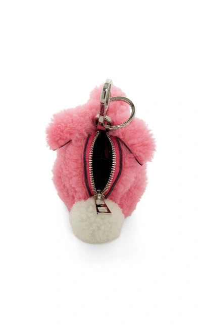 Shop Loewe Bunny Shearling Coin Purse In Pink
