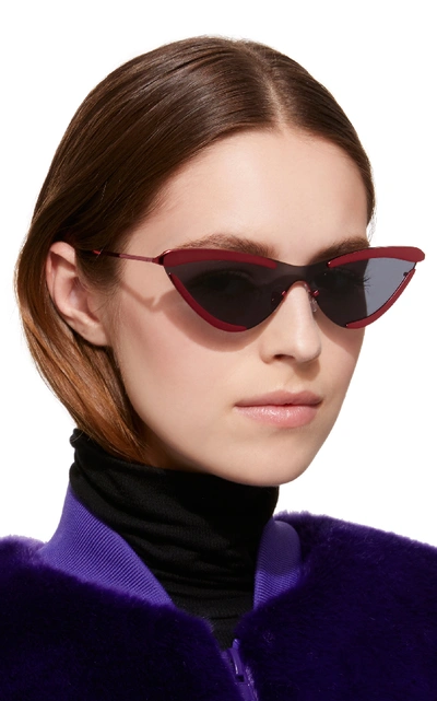 Shop Le Specs The Scandal Cat-eye Sunglasses In Red