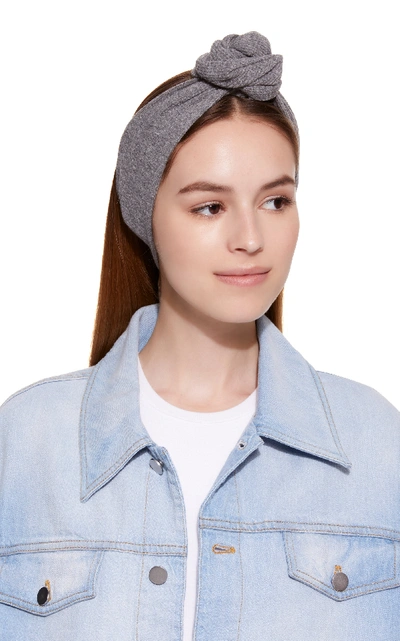 Shop Donni Thermal Poppy Headband In Grey