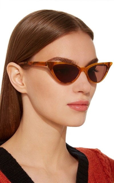 Shop Kate Young Lita Cat-eye Sunglasses In Yellow