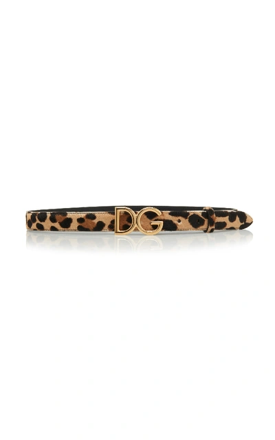 Shop Dolce & Gabbana Leopard-print Pony Hair Belt In Animal