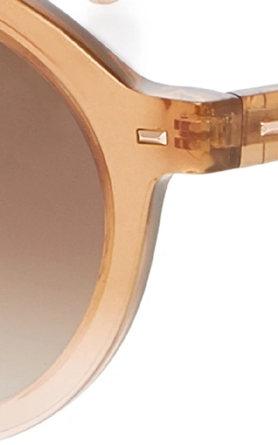 Shop Kate Young Flora Round-frame Acetate And Metal Sunglasses In Brown