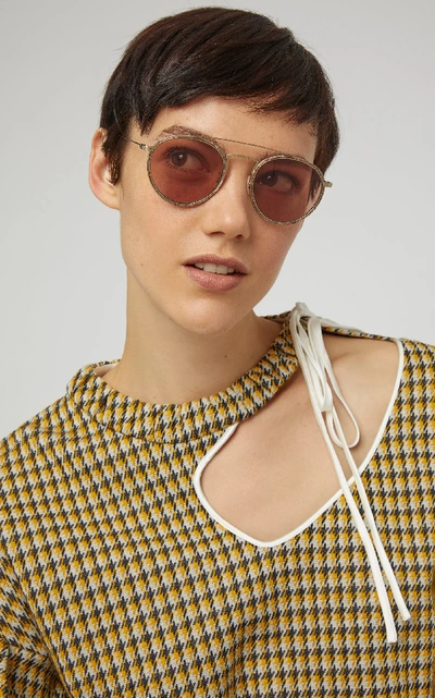 Oliver Peoples Ellice Round-frame Metal Sunglasses In Pink | ModeSens