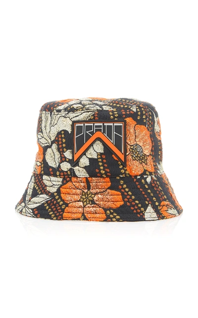 Shop Prada Printed Cloqué Bucket Hat In Multi