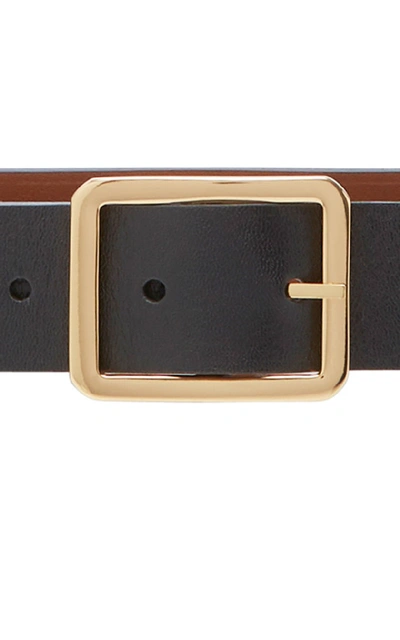 Shop Maison Boinet Exclusive Reversible Leather Belt In Black