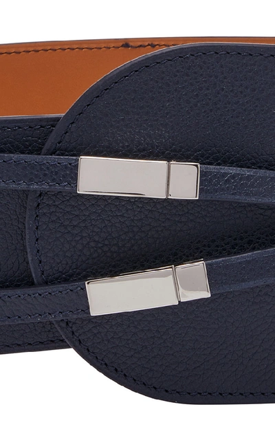 Shop Maison Vaincourt Exclusive Kyoto Wide Leather Belt In Navy