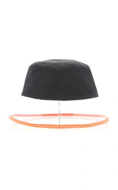 Shop Prada Appliquéd Shell And Pvc Bucket Hat In Black