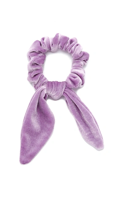 Shop Donni Exclusive Chiquita Velvet Scrunchie In Purple