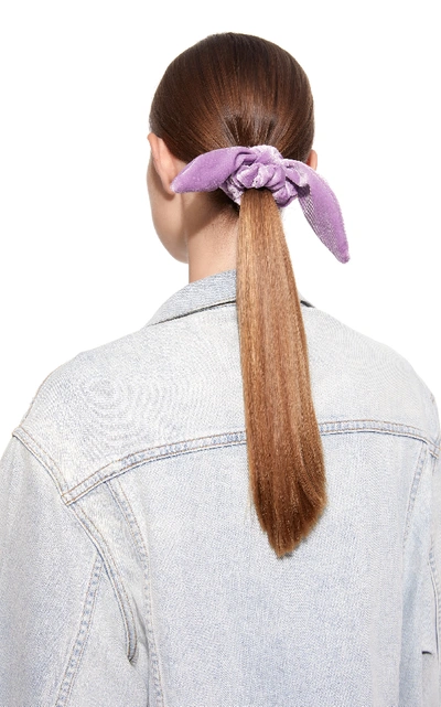 Shop Donni Exclusive Chiquita Velvet Scrunchie In Purple