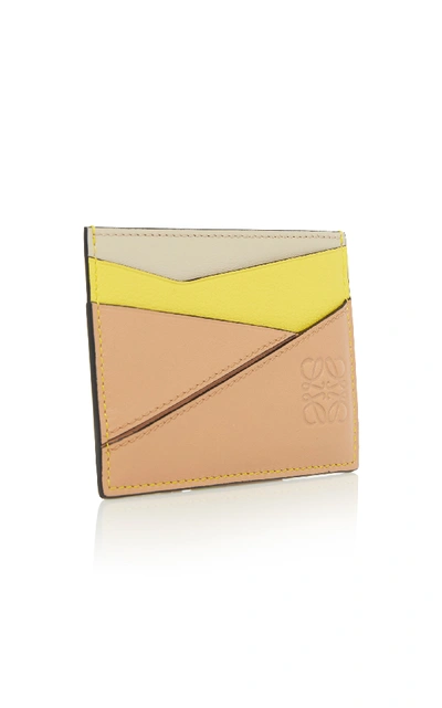 Shop Loewe Puzzle Leather Card Holder In Yellow