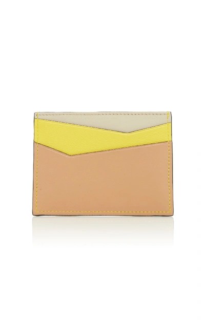 Shop Loewe Puzzle Leather Card Holder In Yellow