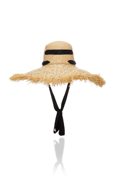 Shop Lola Hats Alpargatas Fringed Raffia Hat In Black