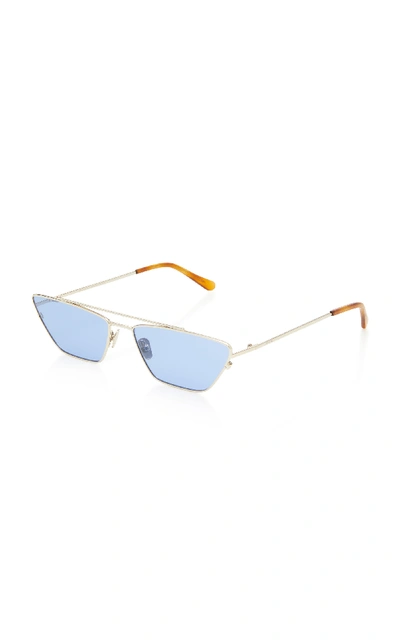 Shop Spektre Vanity Cat-eye Metal Sunglasses In Blue