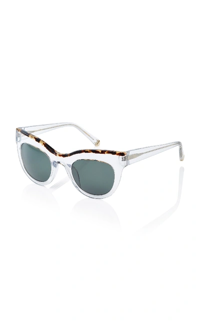 Shop Kate Young Nikki Cat-eye Sunglasses In White