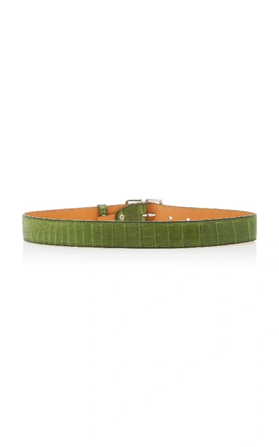 Shop Maison Vaincourt M'o Exclusive Crocodile Belt In Green