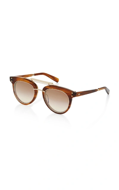 Shop Mr Leight Laurel Sl Acetate And Metal Sunglasses In Brown