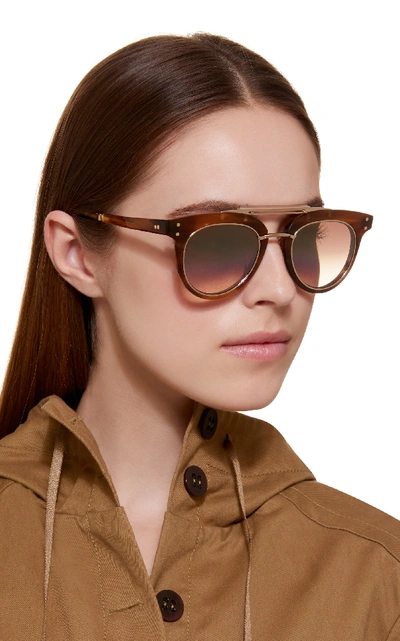Shop Mr Leight Laurel Sl Acetate And Metal Sunglasses In Brown
