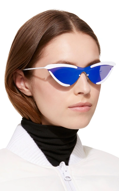 Shop Le Specs The Scandal Cat-eye Sunglasses In White