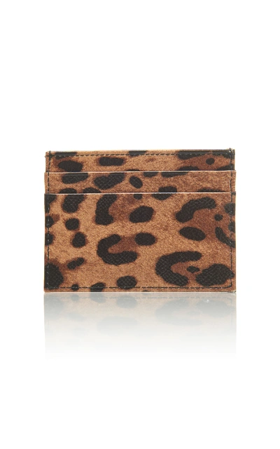 Shop Dolce & Gabbana Embellished Leopard-print Card Holder In Animal