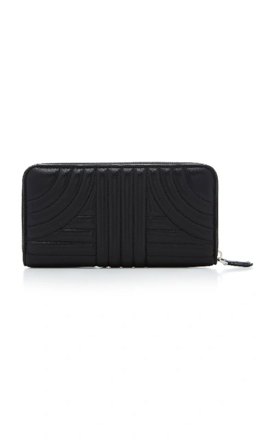 Shop Prada Quilted Leather Wallet In Black