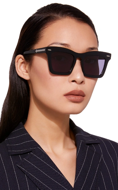Shop Karen Walker Banks Square-frame Acetate Sunglasses In Black
