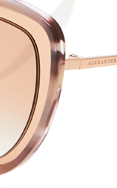 Shop Alexander Mcqueen Marbled Acetate Cat-eye Sunglasses In Pink