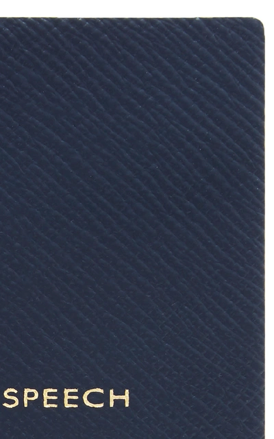 Shop Smythson Panama Leather Notebook In Navy