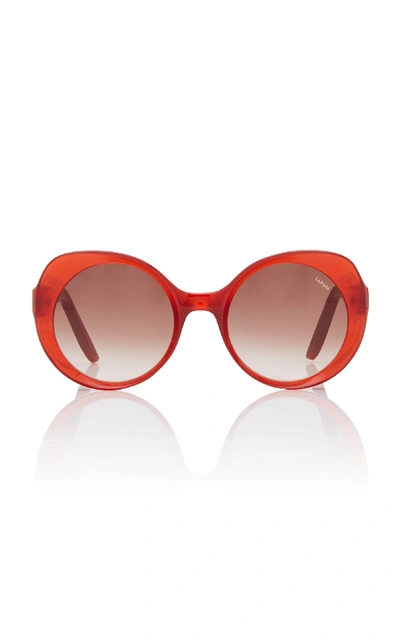 Shop Lapima Carota Round-frame Acetate Sunglasses In Red