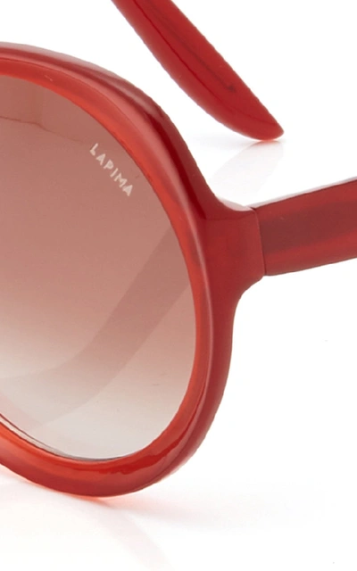 Shop Lapima Carota Round-frame Acetate Sunglasses In Red