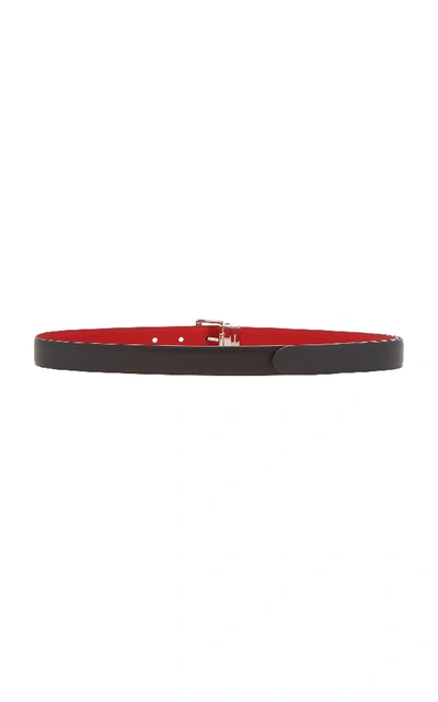 Shop Prada Reversible Leather Belt In Red