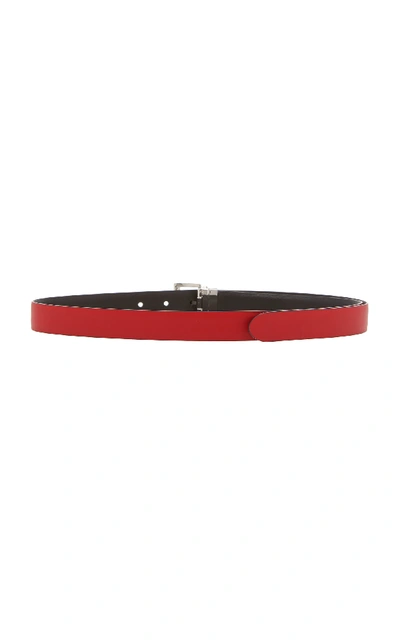 Shop Prada Reversible Leather Belt In Red