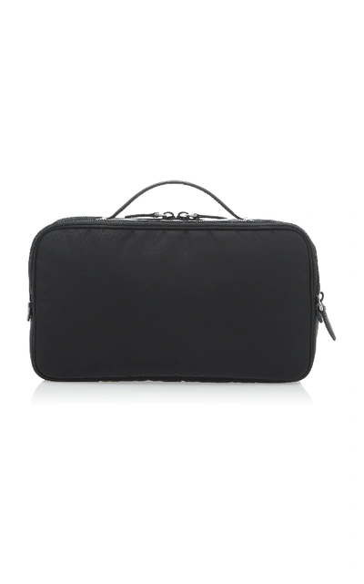 Shop Prada Leather-trimmed Shell Cosmetics Case In Black