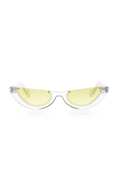 Shop Pawaka Empat Cat-eye Acetate Sunglasses In Yellow