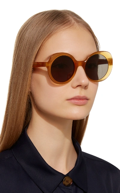 Shop Lapima Carlota Oversized Round-frame Sunglasses  In Orange