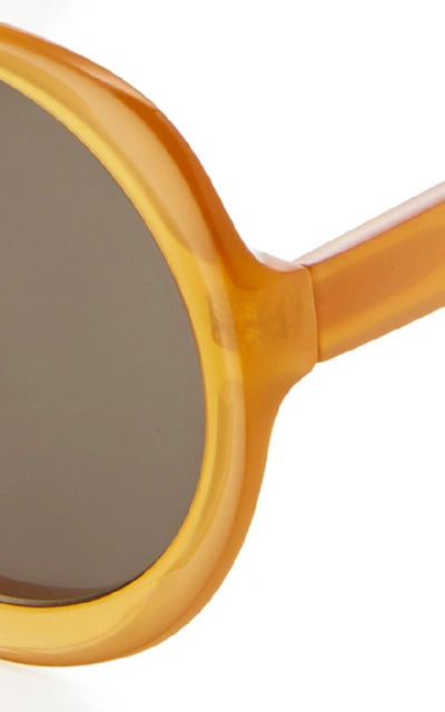 Shop Lapima Carlota Oversized Round-frame Sunglasses  In Orange