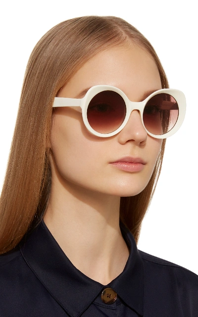 Shop Lapima Carlota Oversized Round-frame Sunglasses  In Neutral