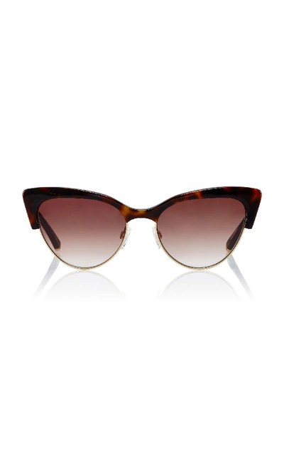 Shop Kate Young Cecilia Cat-eye Sunglasses In Brown