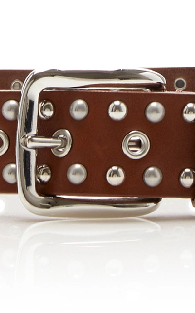 Shop Isabel Marant Rica Studded Leather Belt In Brown