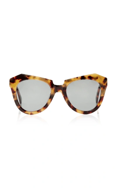 Shop Karen Walker Number One Round-frame Tortoiseshell Acetate Sunglasses In Brown