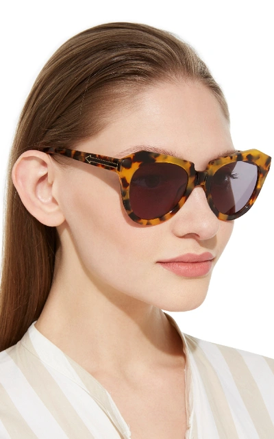 Shop Karen Walker Number One Round-frame Tortoiseshell Acetate Sunglasses In Brown